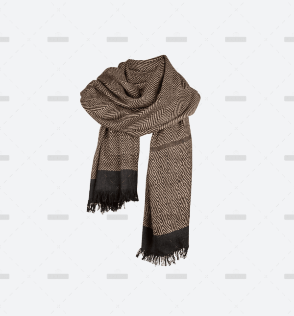 Geometric Patterned Wool Scarf