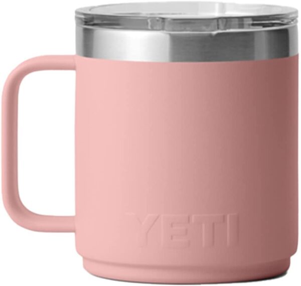 YETI Rambler 10 oz Stackable Mug, Stainless Steel, Vacuum Insulated with MagSlider Lid, Sandstone Pink - Image 6