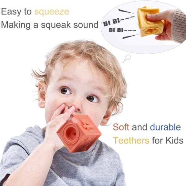 Mini Tudou Baby Blocks Soft Building Blocks Baby Toys Teethers Toy Educational Squeeze Play with Numbers - Image 2