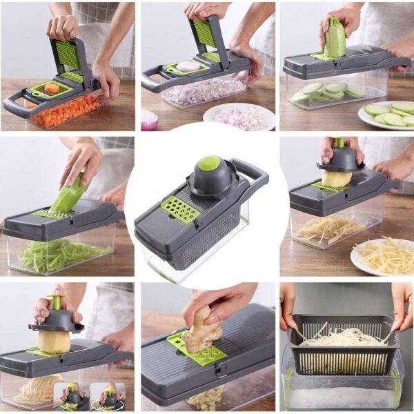 Slicer – Newest Design Vegetable Chopper, 11 in 1 Slicer Adjustable Vegetable Cutter - Image 3