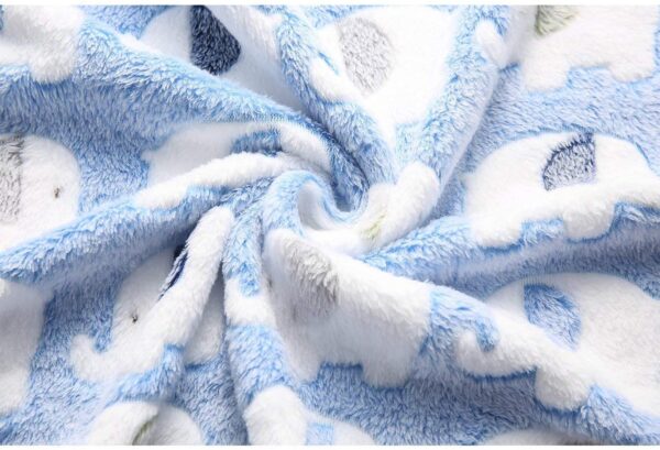1 Pack 3 Blankets Super Soft Fluffy Premium Cute Elephant Pattern Pet Blanket Flannel Throw for Dog Puppy Cat - Image 3