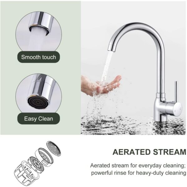 Kitchen Sink Basin Mixer Tap. Stainless Steel Kitchen Basin Mixer Tab for home and kitchen - Image 3