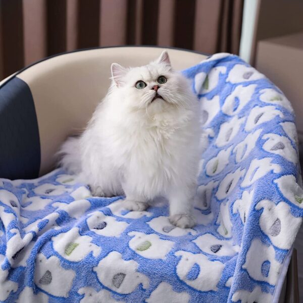 1 Pack 3 Blankets Super Soft Fluffy Premium Cute Elephant Pattern Pet Blanket Flannel Throw for Dog Puppy Cat - Image 2