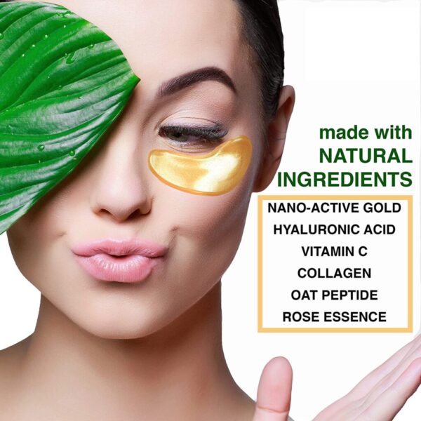 Eye Mask for Puffy Eyes – Dark Circles Under Eye Bags Treatment – 24k Gold Anti-Aging Under Eye Patches - Image 2