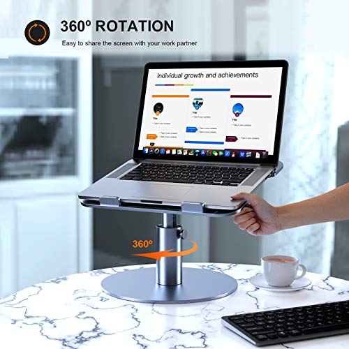 Adjustable-Laptop-Stand-YoFeW-Aluminum-Laptop-Riser-Multi-Angle-Height-Adjustable-360Rotation-Computer-Stand-Desktop-Holder-Compatible-with-Mac-MacBook-Pro-Air-Lenovo-Dell-XPS-HP10-17Gray-0-0