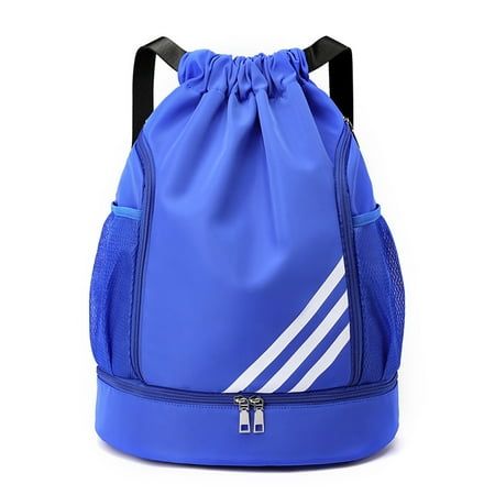Large Capacity Soccer Ball Storage Bag, WaterResistant Oxford Cloth, Adjustable Shoulder Belts, Blue